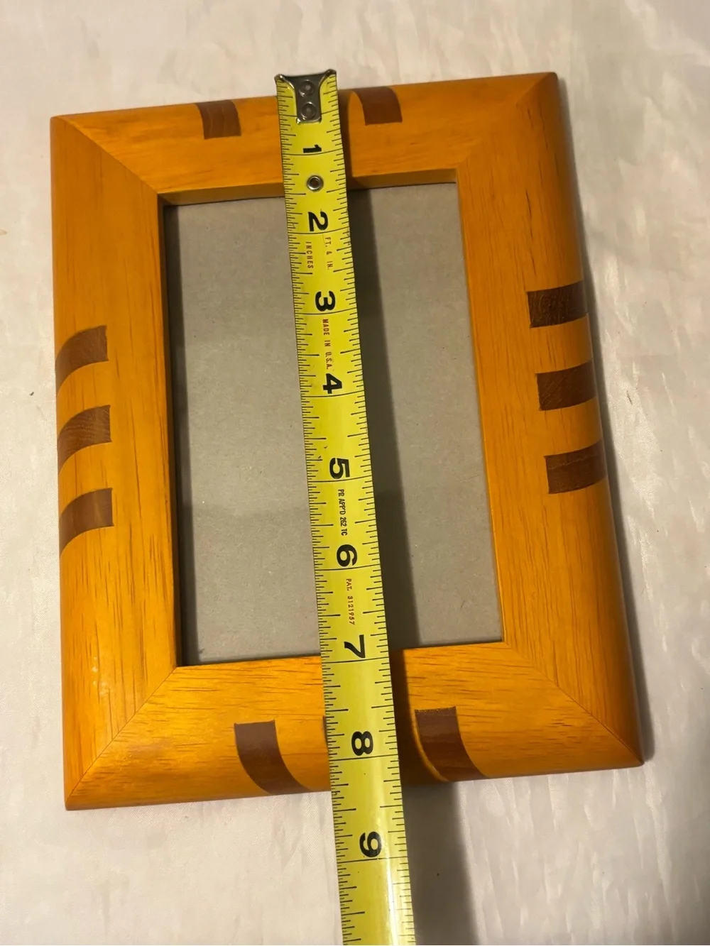 Yellow Wood Accent Photo Frame with Brown Inlay - Home Accents